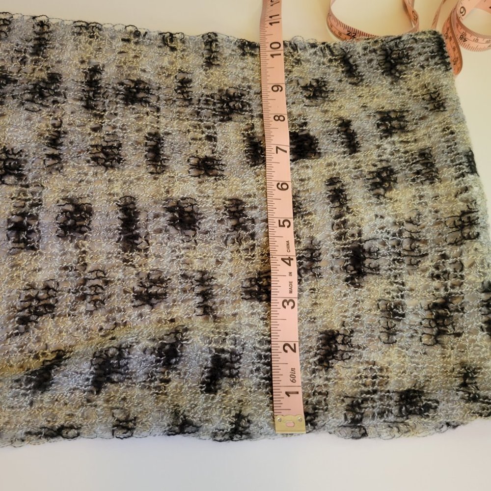 LOFT Dark Navy Blue, Grey and Tan Infinity Scarf, 2 sided, NWOT - Picture 8 of 14